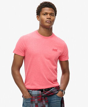 Superdry - Essential Logo Tee - Punch Pink Marl