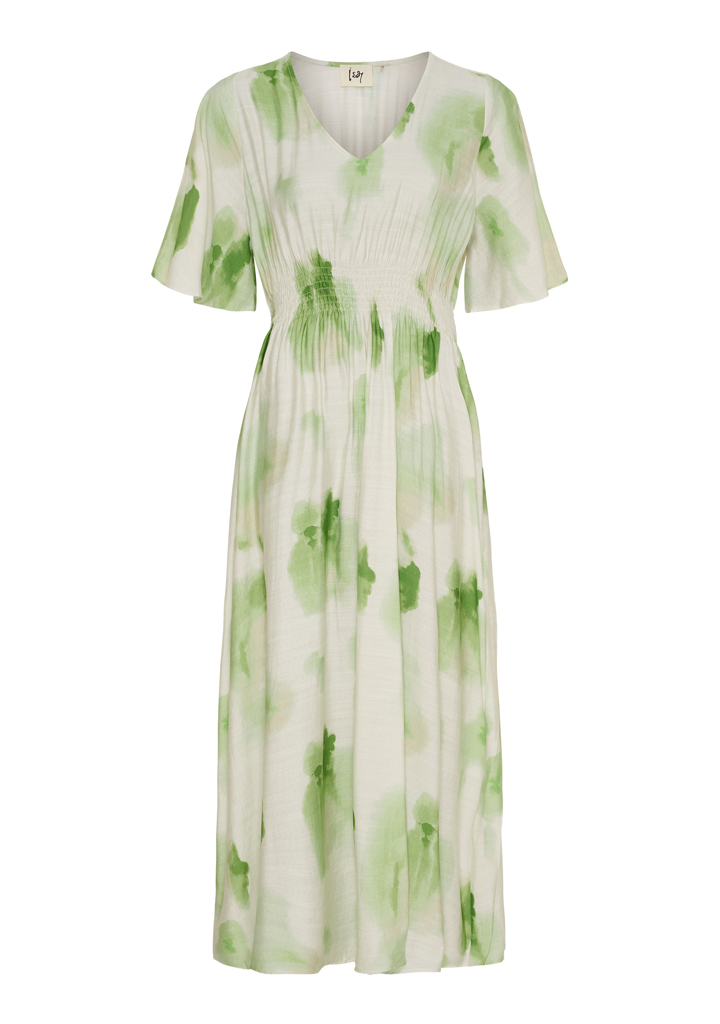 Ane Stretch Dress - Green Watercolor - Isay