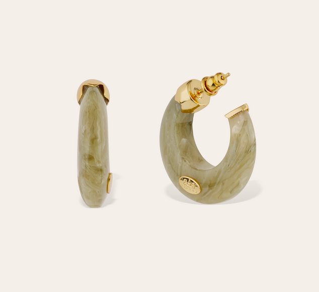 Abalone Hoop Örhängen Mini Acetat - Grå