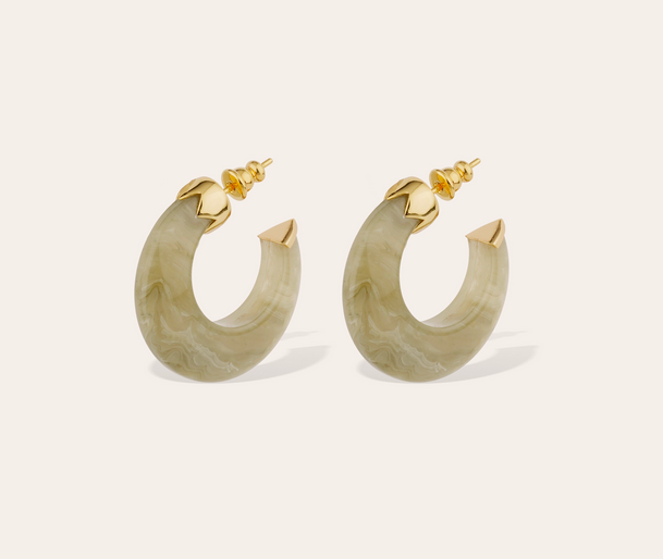 Abalone Hoop Örhängen Mini Acetat - Grå