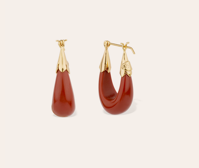 Ecume Örhängen Liten Storlek Acetat - Terrakotta