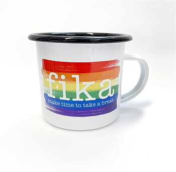 Emaljmugg Fika Pride