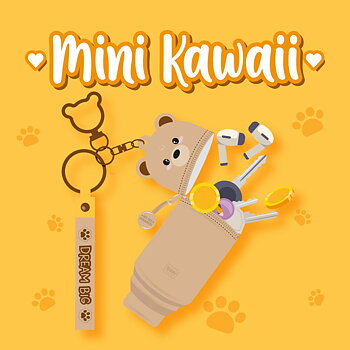 Mini Kawaii Coin purse, nyckelring, Teddy Bear