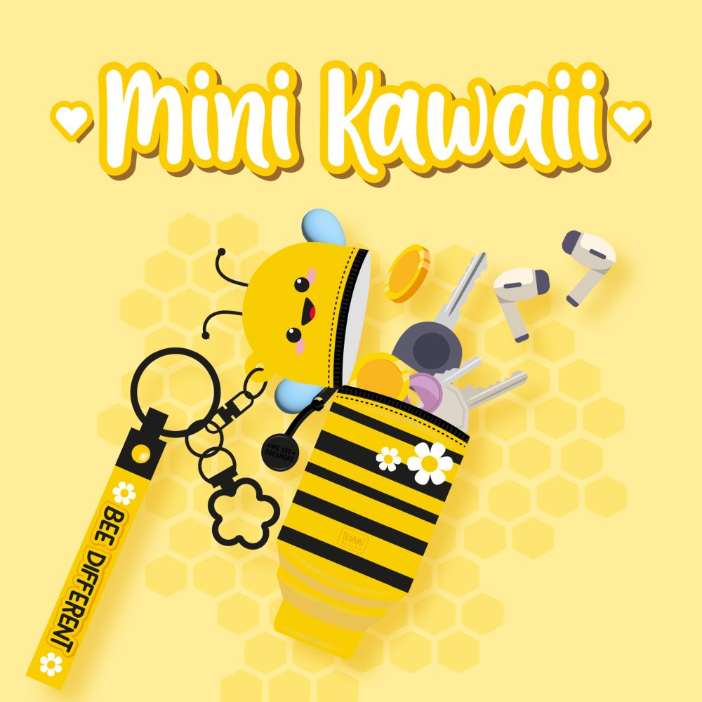 Mini Kawaii Coin purse, nyckelring, Bee - 2