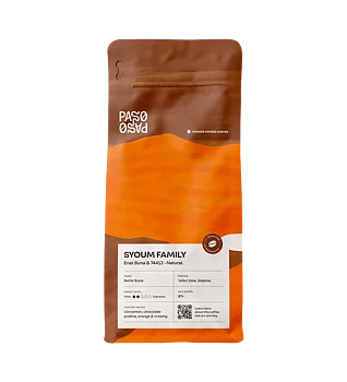 Paso Paso - Syoum Family - Natural - Bette Buna - Etiopien - Ljusrostade hela kaffebönor - 250g