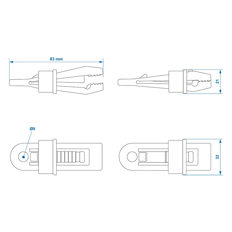 Fastening clips set of 4 for tent mat and tarpaulin - 5