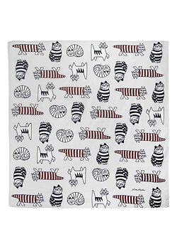 Bomullsscarf Lisa Larson Katter