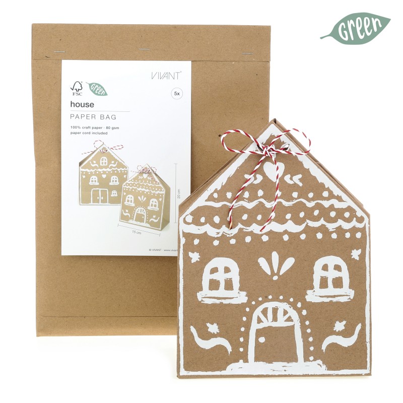 Papperspåse pepparkakshus