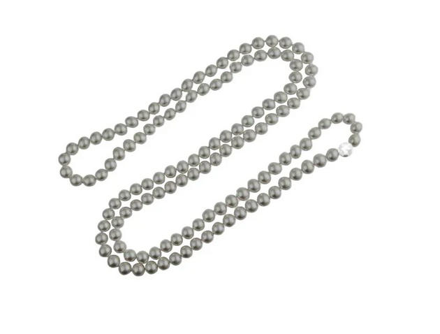 Grått Pärl Halsband - 8 mm