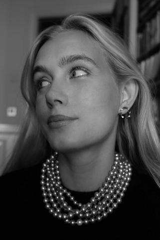 Grått Pärl Halsband - 8 mm