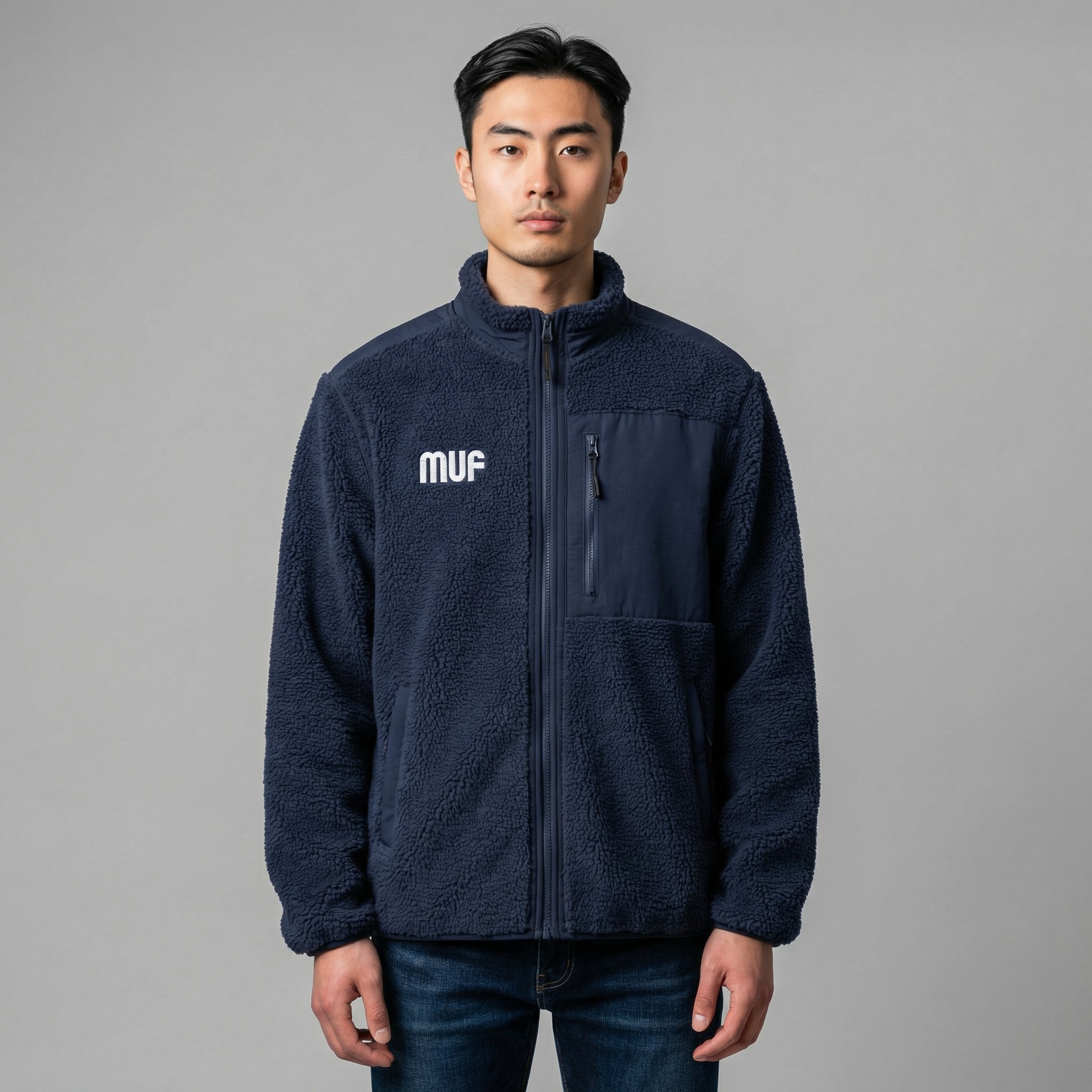 Brooker Pile Fleece Navy - Unisex - MUF