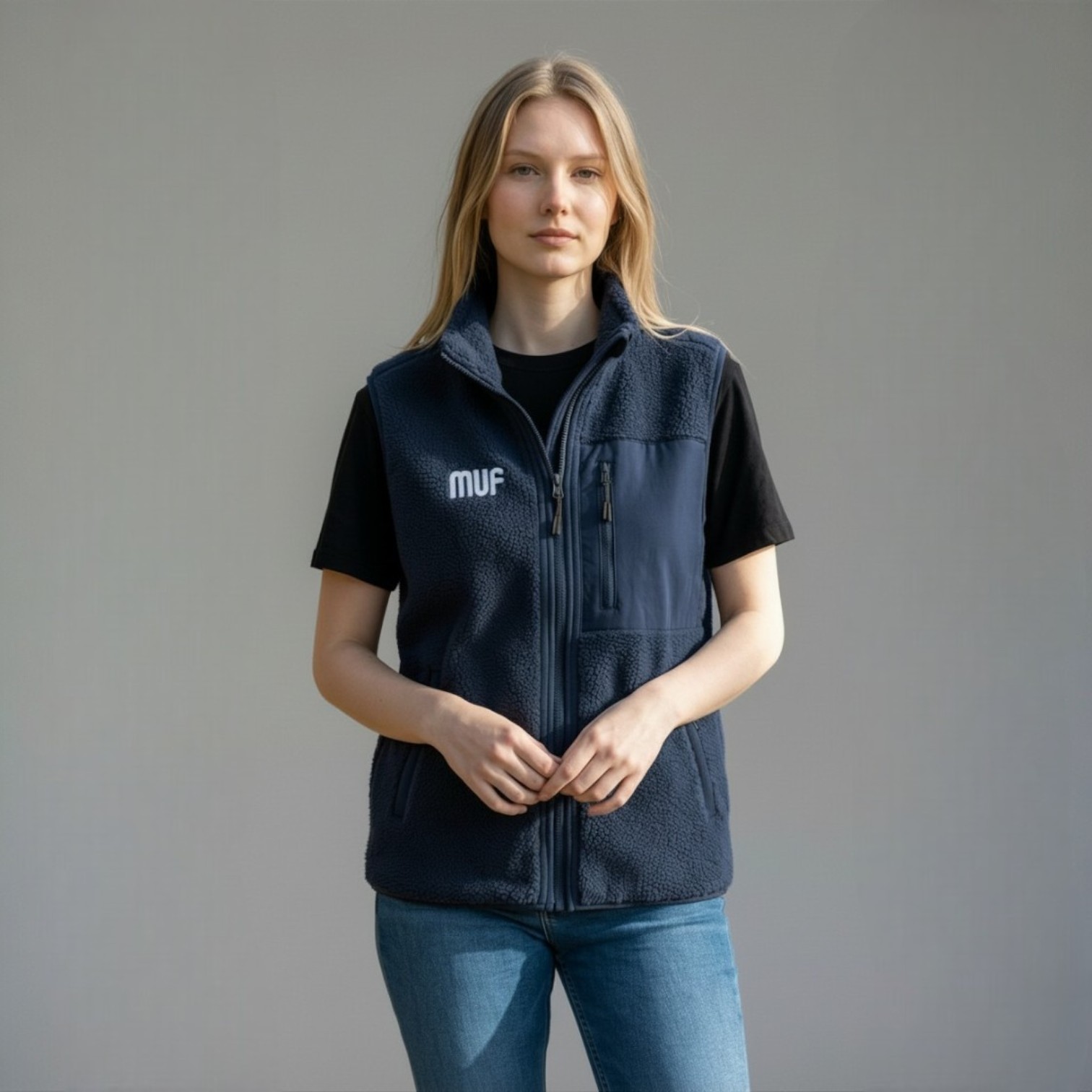 Liner Pile Fleece Väst Navy - Unisex - MUF