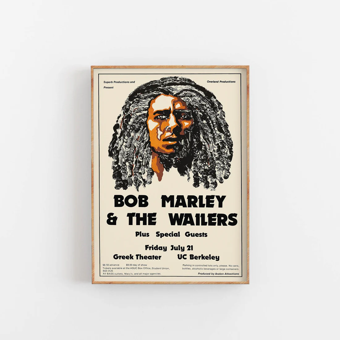 Poster Bob Marley konsertaffisch