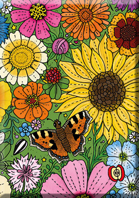 Kylskåpsmagnet - Blomsteräng