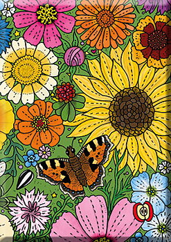 Kylskåpsmagnet - Blomsteräng