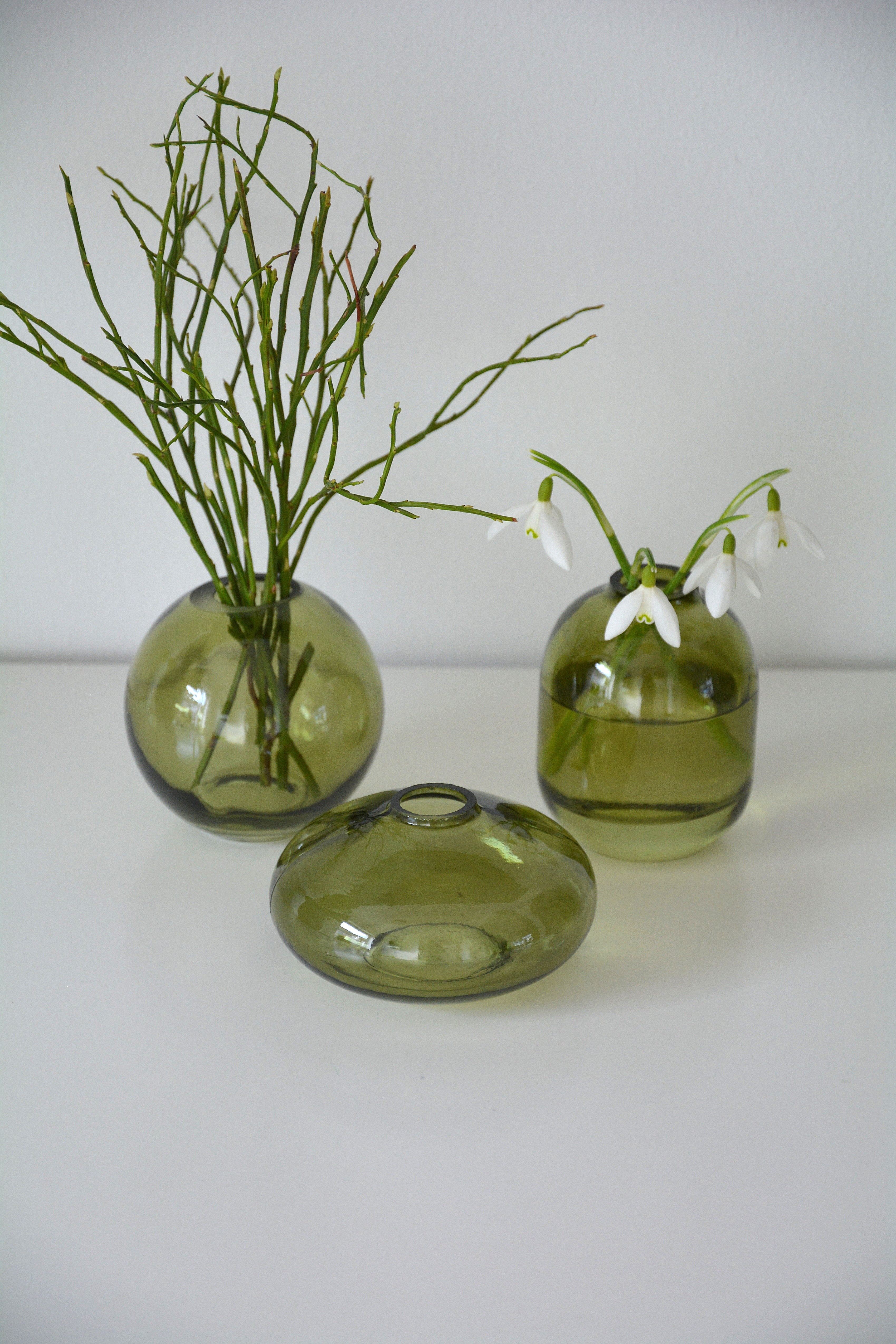 Vas i grönt glas rund 7*7 cm - 3