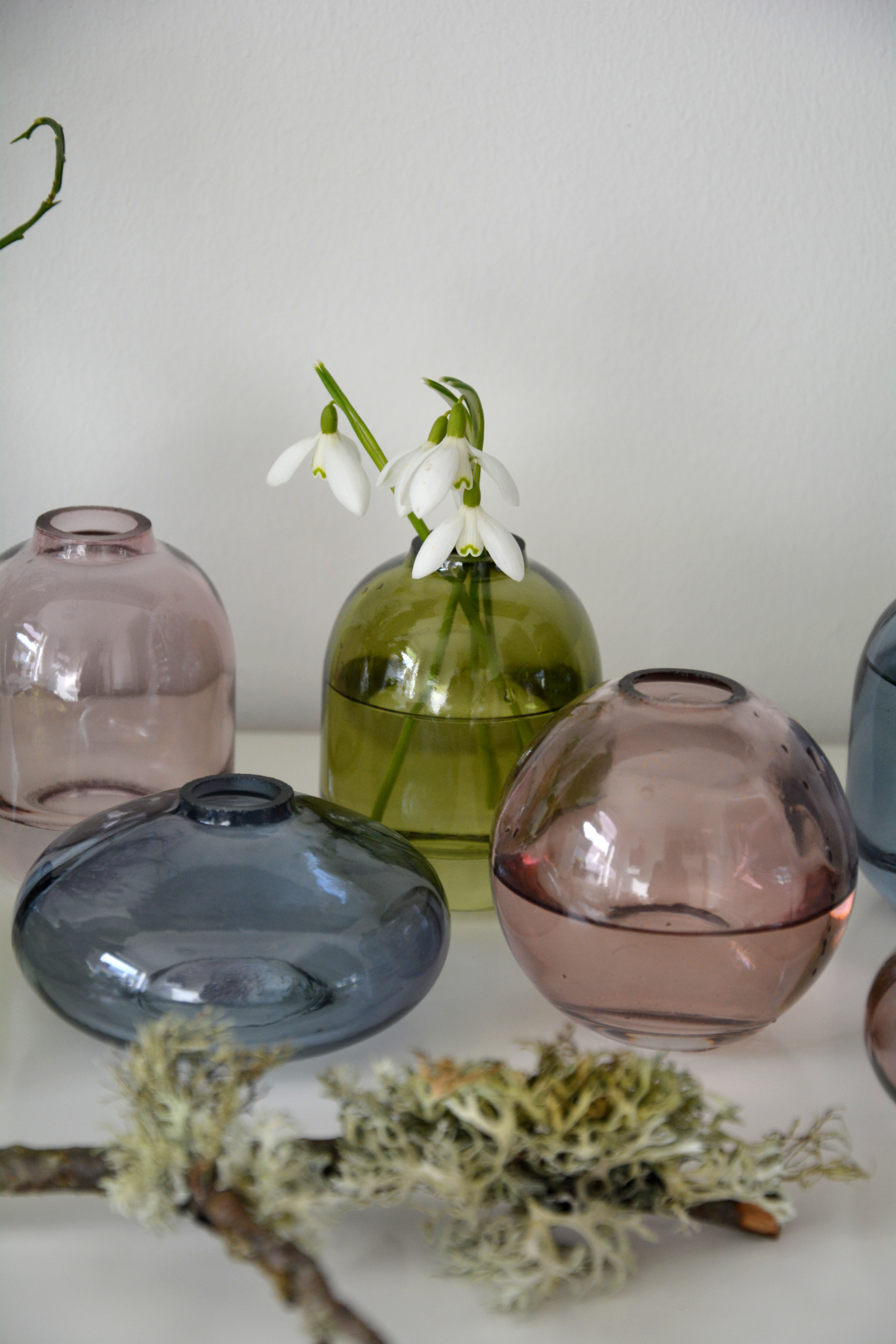 Vas i rosa glas rund 7*7 cm