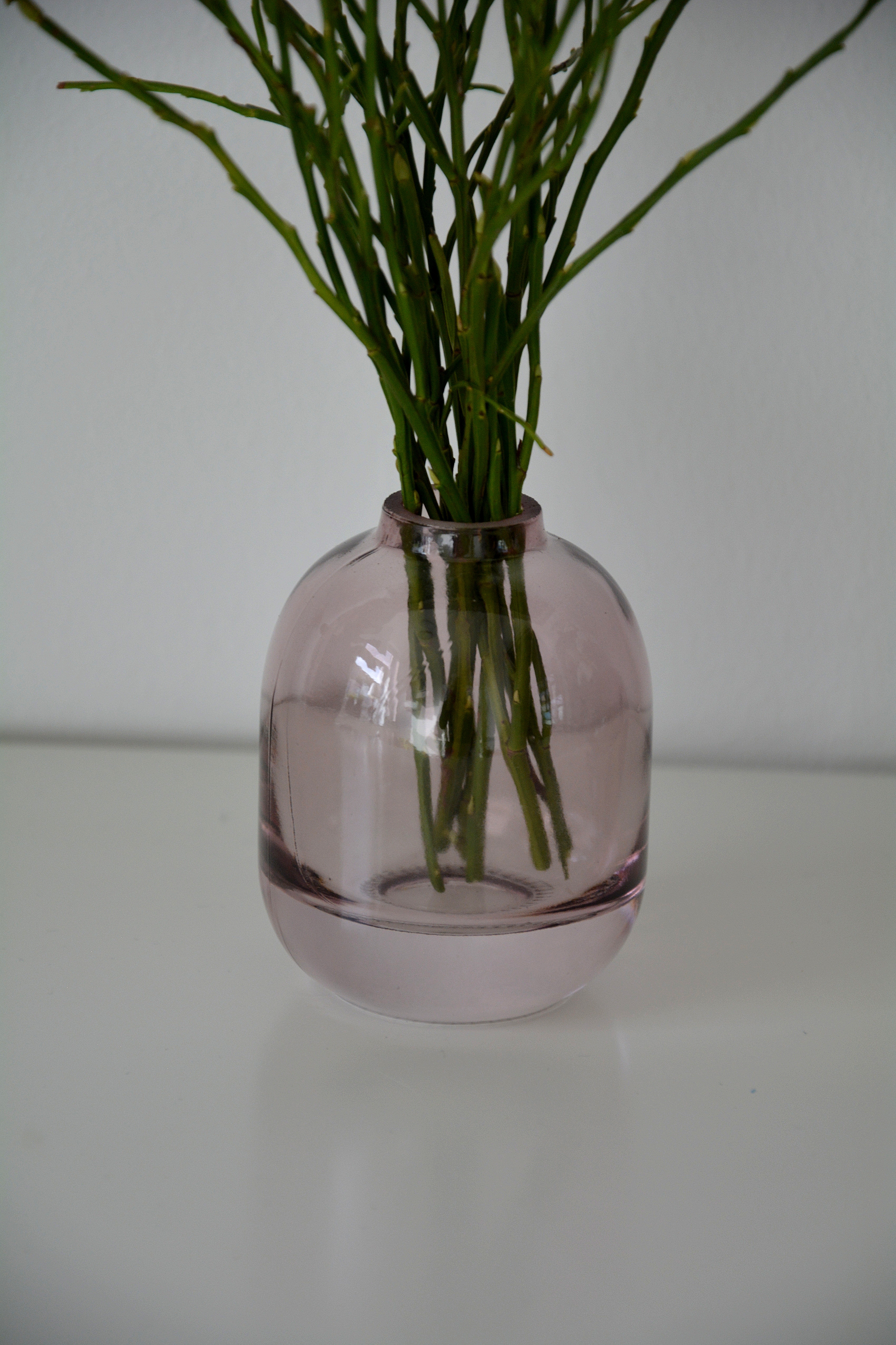 Vas i rosa glas hög 6*8,3 cm