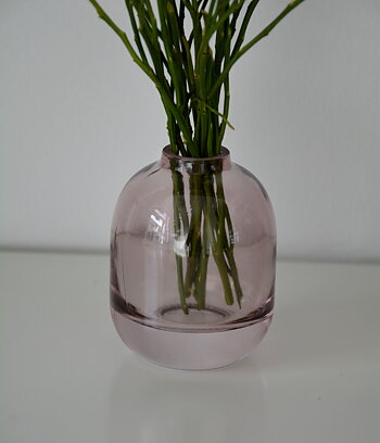 Vas i rosa glas hög 6*8,3 cm