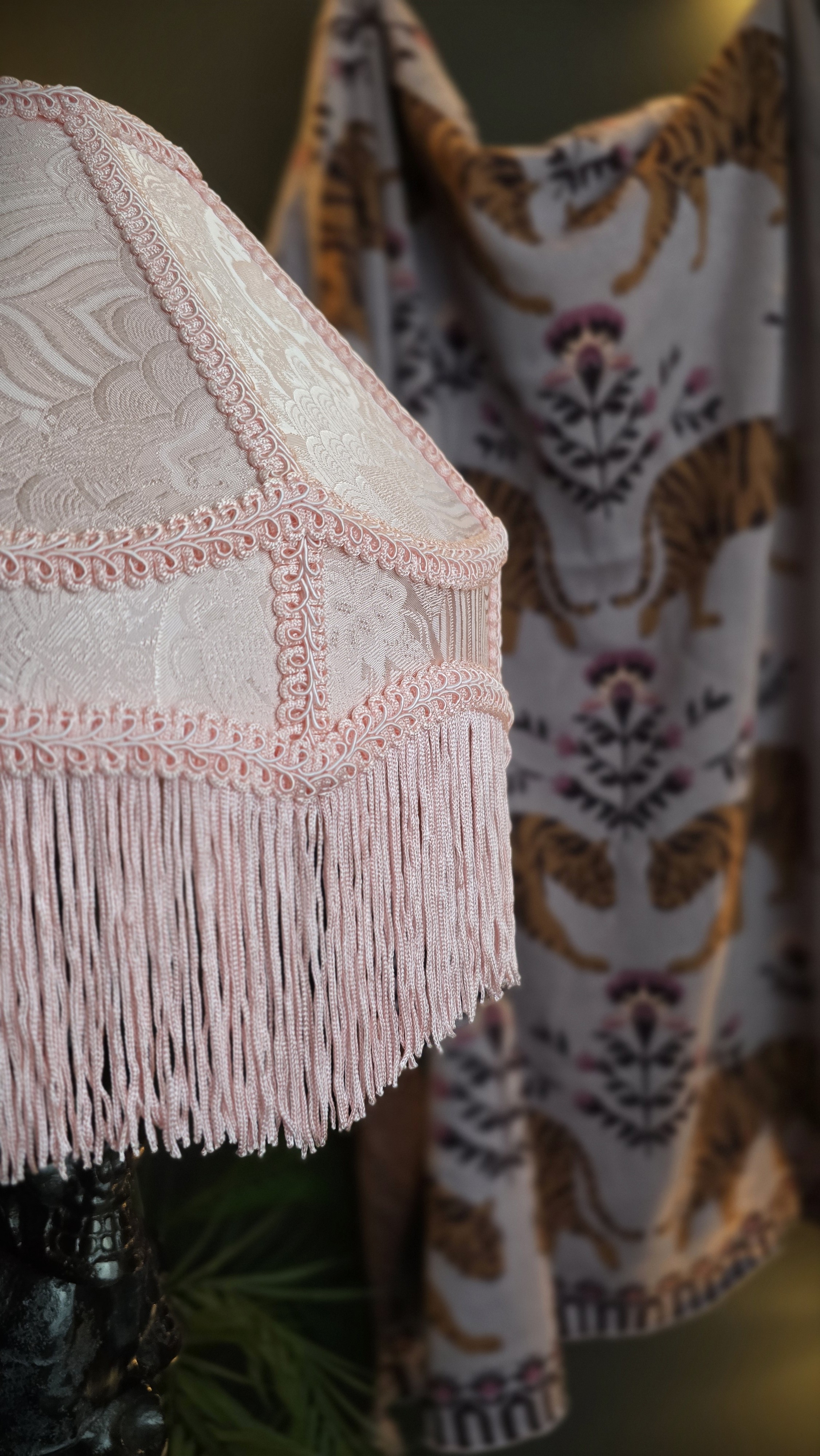Lampskärm - Pale Pink Fringes - 3