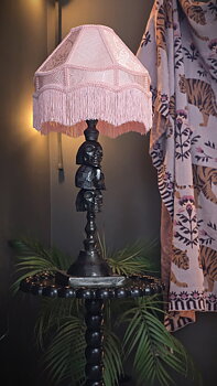 Lampskärm - Pale Pink Fringes