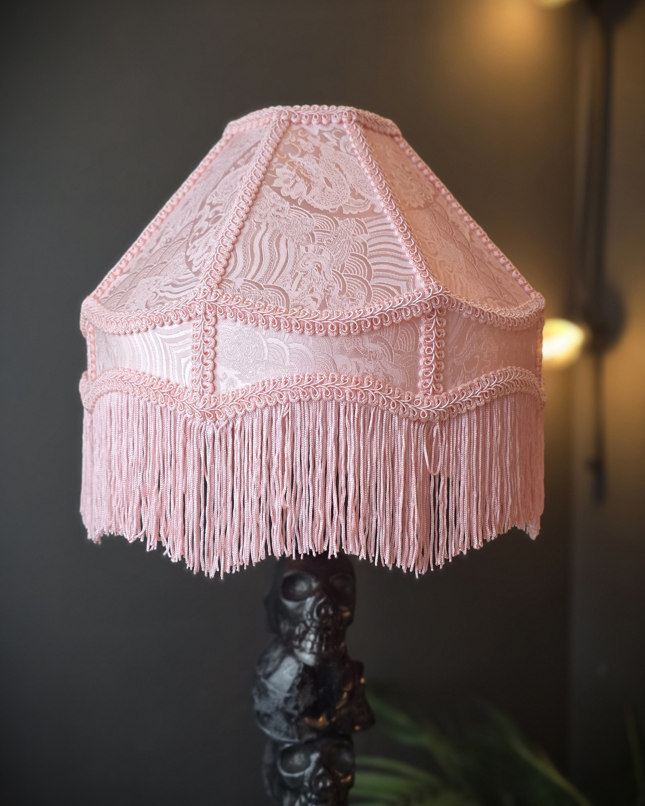 Lampskärm - Pale Pink Fringes