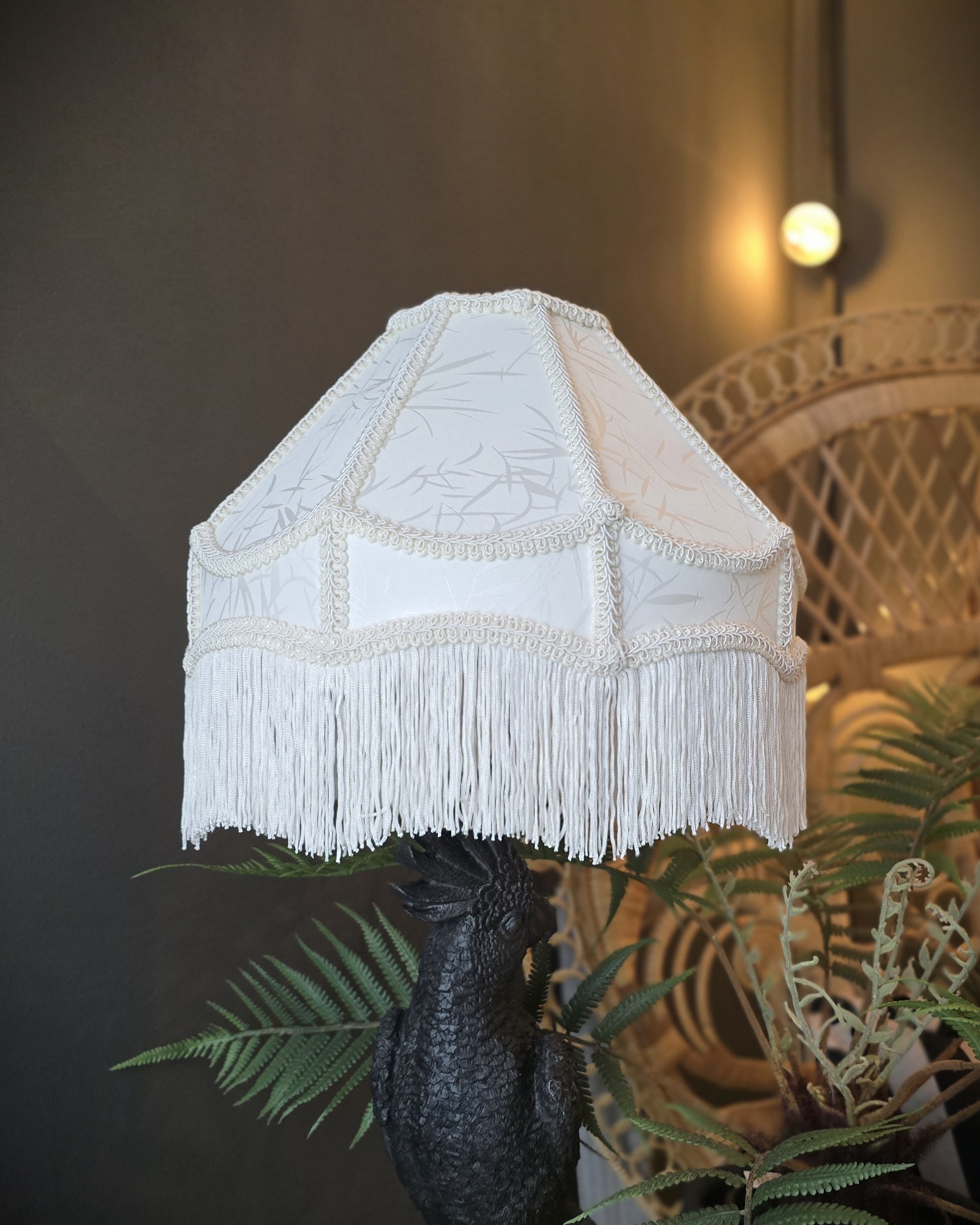 Lampskärm - Creme Fringes