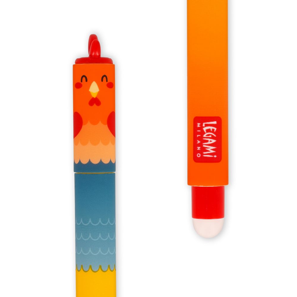 Gelpenna med utsuddbart bläck 4-pack - Farm sweet farm, Ko/Gris/Åsna/Tupp - 10