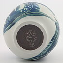Carl-Harry Stålhane (1950s) Rounded Vase with Blue Fish Decor 16 cm