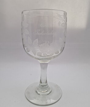Birthday wine glass antique
