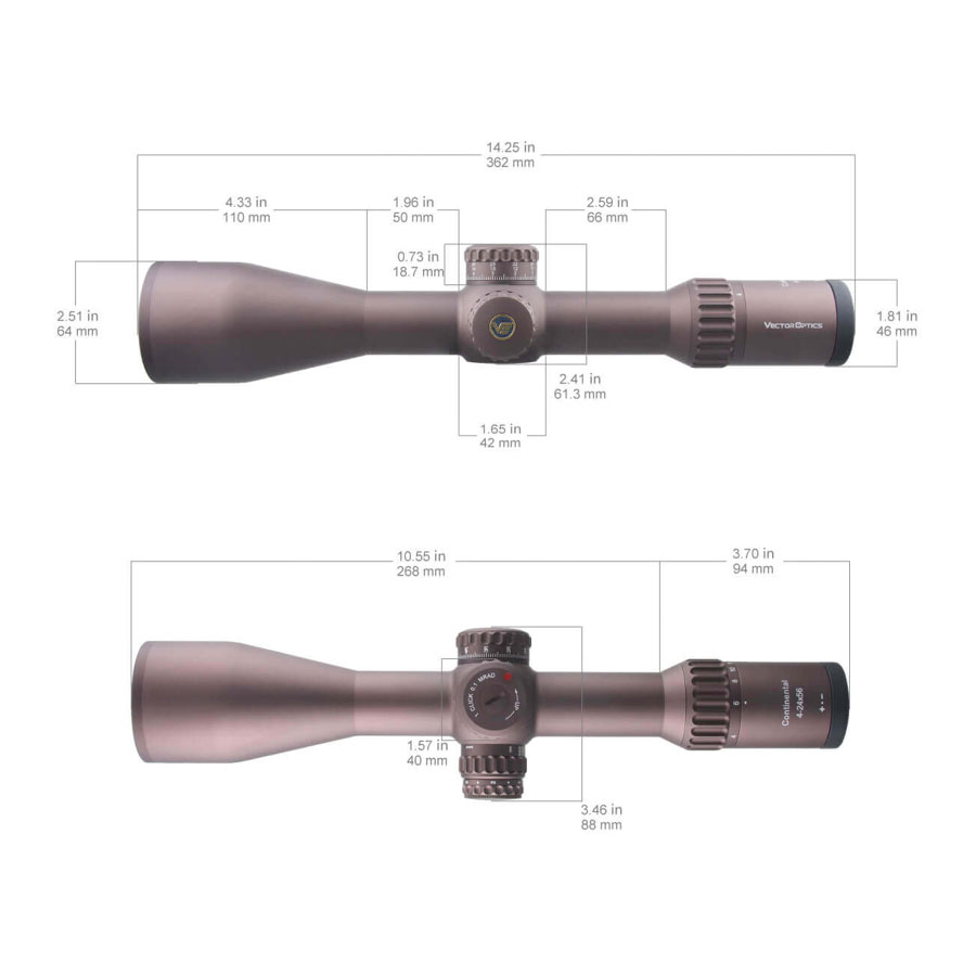 Vector Optics Continental x6 4-24x56 Coyote FDE HD FFP Scope - 8