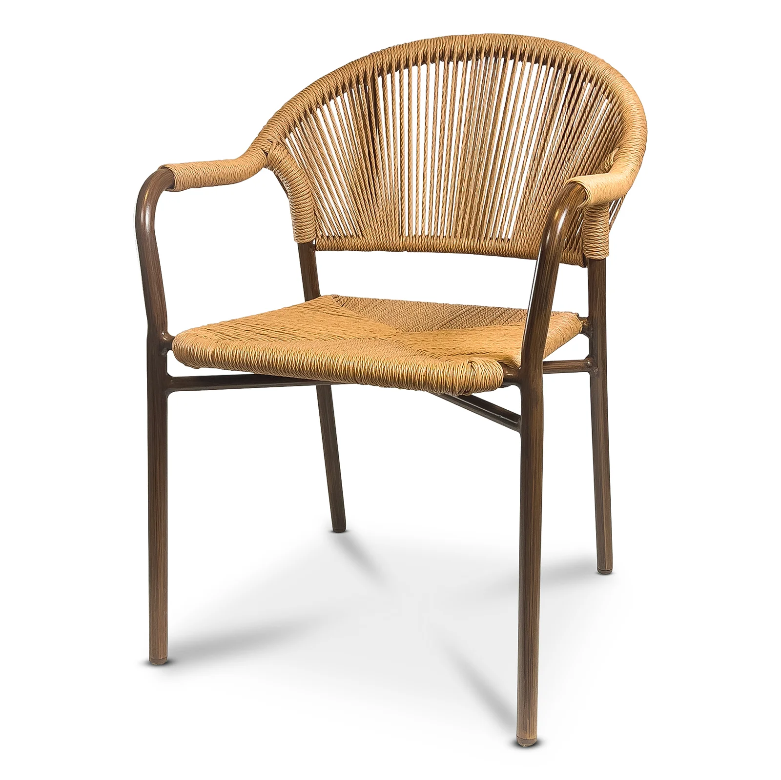 Nantes Armchair, Brown/natural fiber rattan