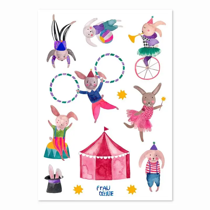 Barn tatueringar Cirkus kaniner från tyska Frau Ottilie - 2