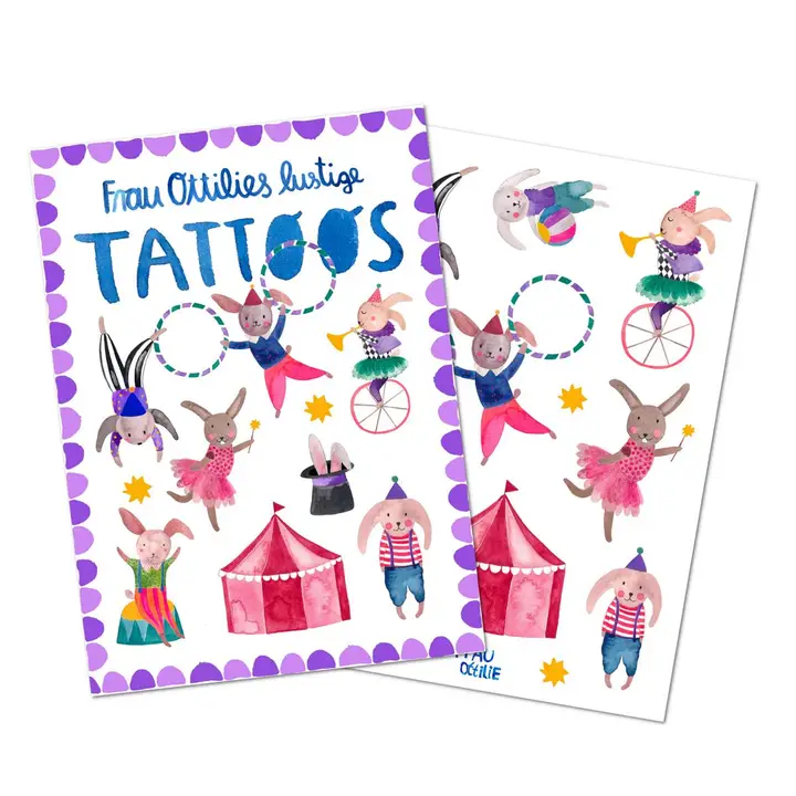 Barn tatueringar Cirkus kaniner från tyska Frau Ottilie - 3