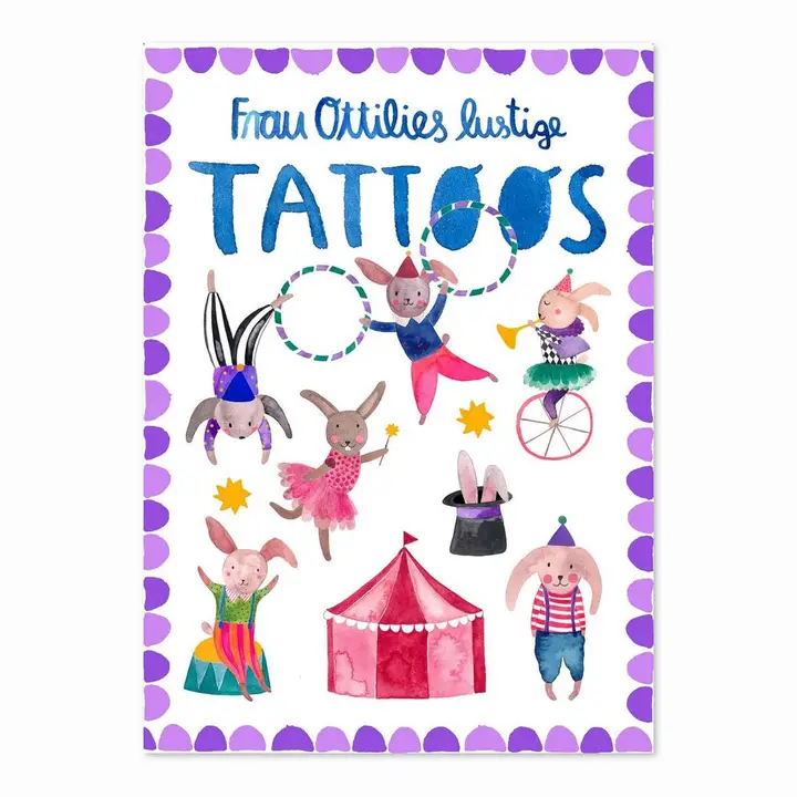 Barn tatueringar Cirkus kaniner från tyska Frau Ottilie