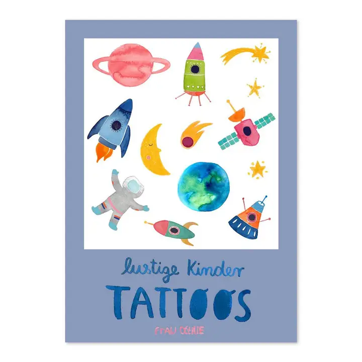 Barn tatueringar Rymden från tyska Frau Ottilie