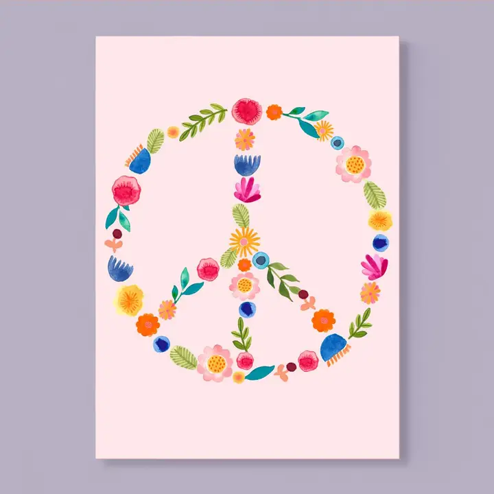 Födelsedagskort vykortformat  »Peace«  från tyska Frau Ottilie 