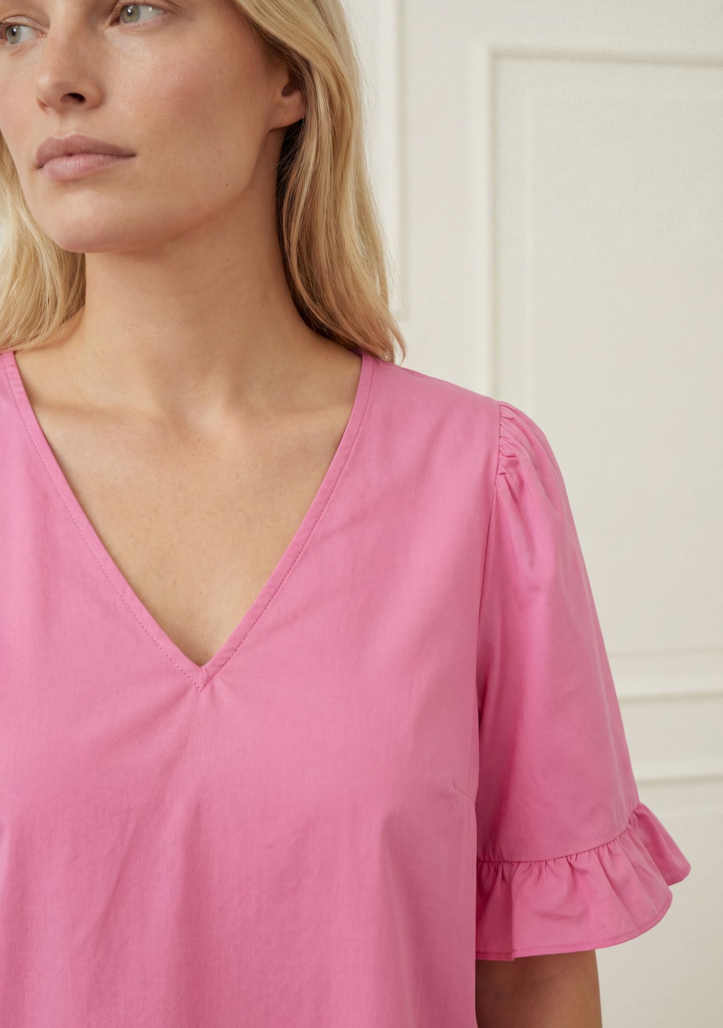 Sigga Flounce Blouse - Fresh Pink - Isay - 3