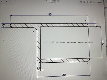 Aluminiumprofil h för 18mm längd 1700mm