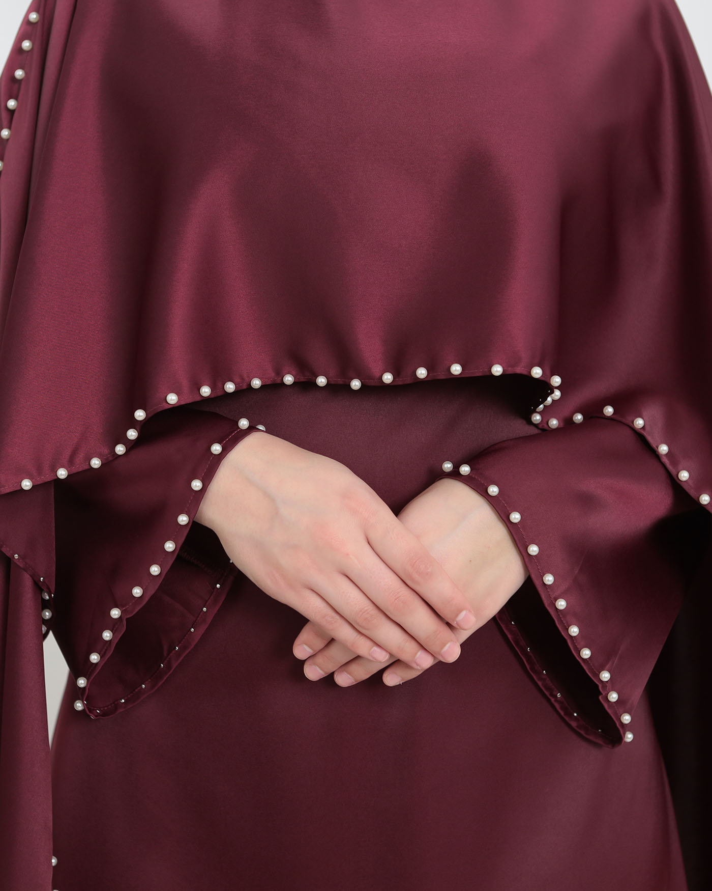 Maxi Dress with Cape - Wine Red - 8