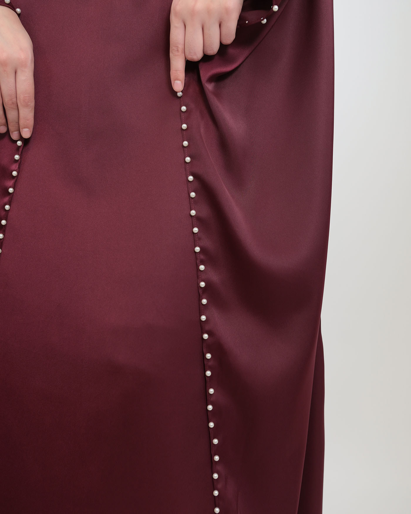 Maxi Dress with Cape - Wine Red - 9