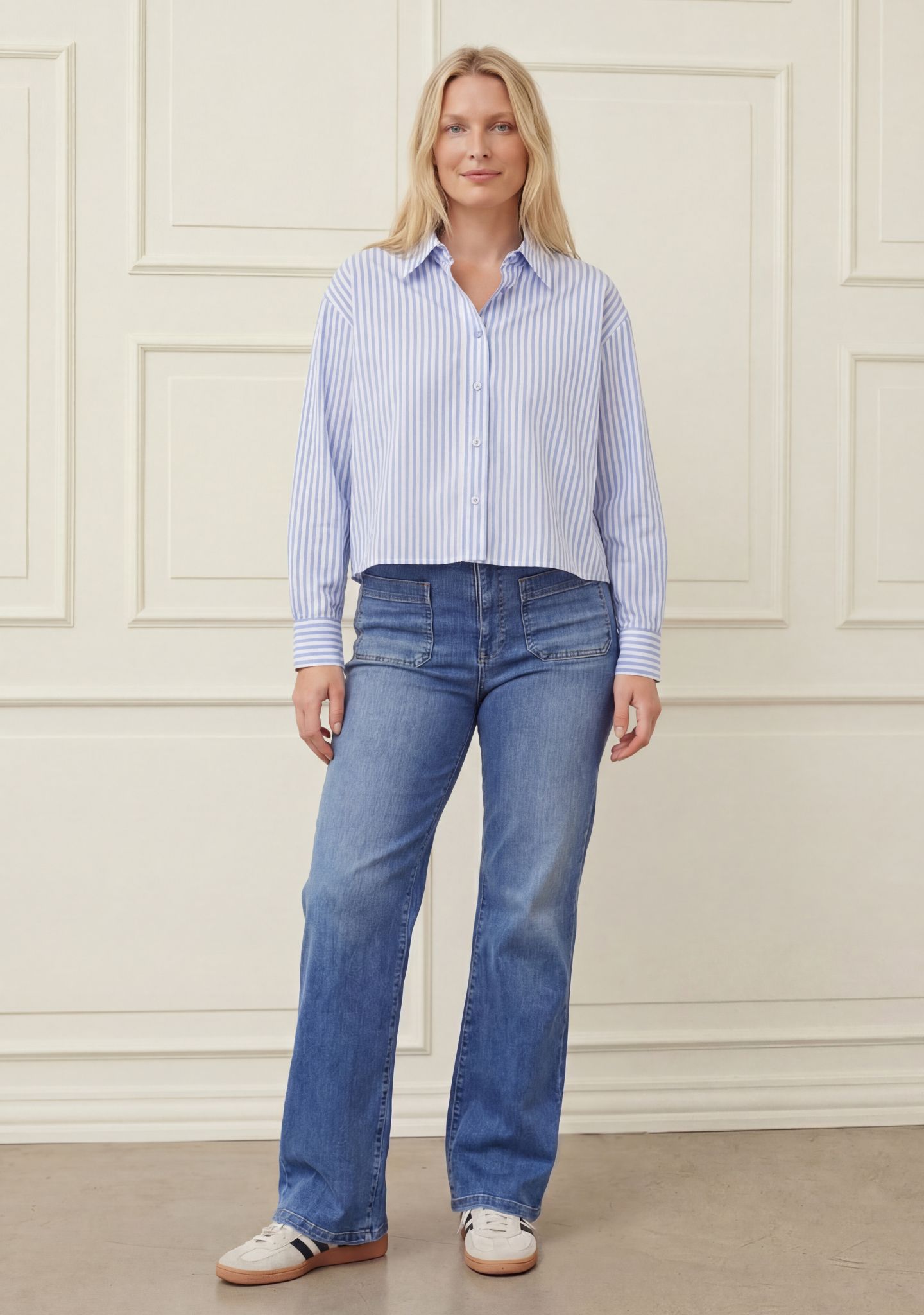 Sigga Shirt Jacket - Light Blue/White Stripe - Isay - 3