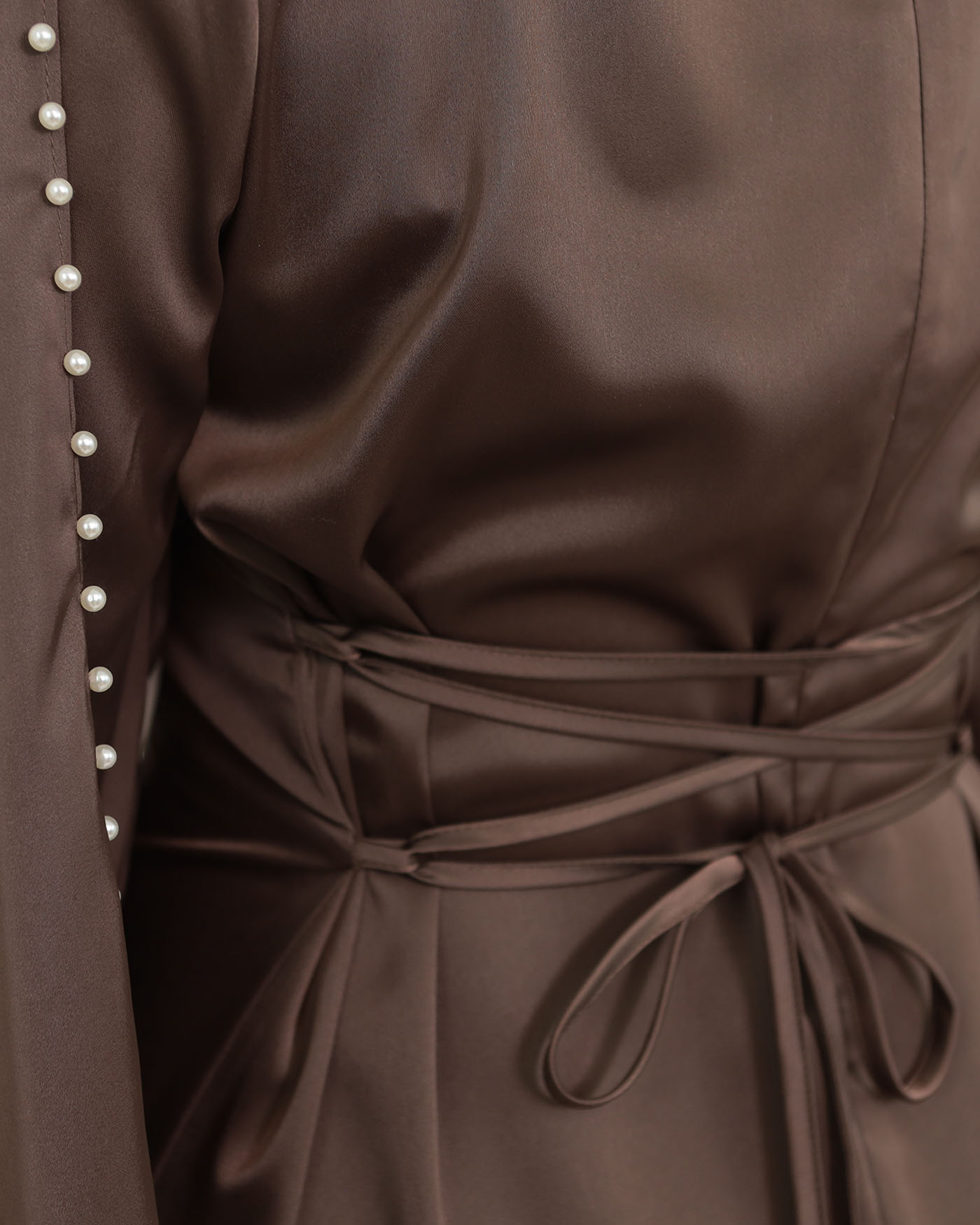 Maxi Dress with Cape - Brown - 4