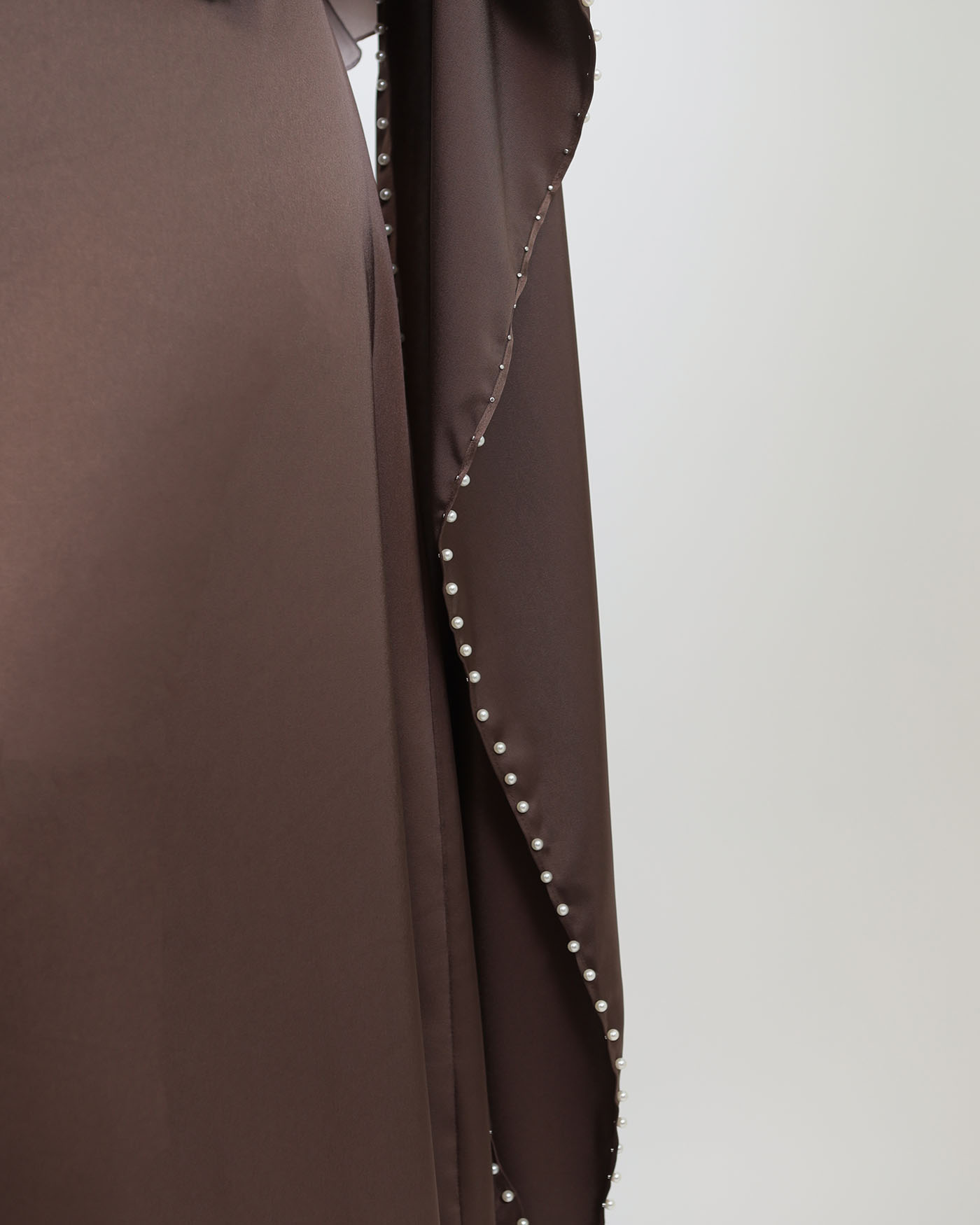Maxi Dress with Cape - Brown - 3
