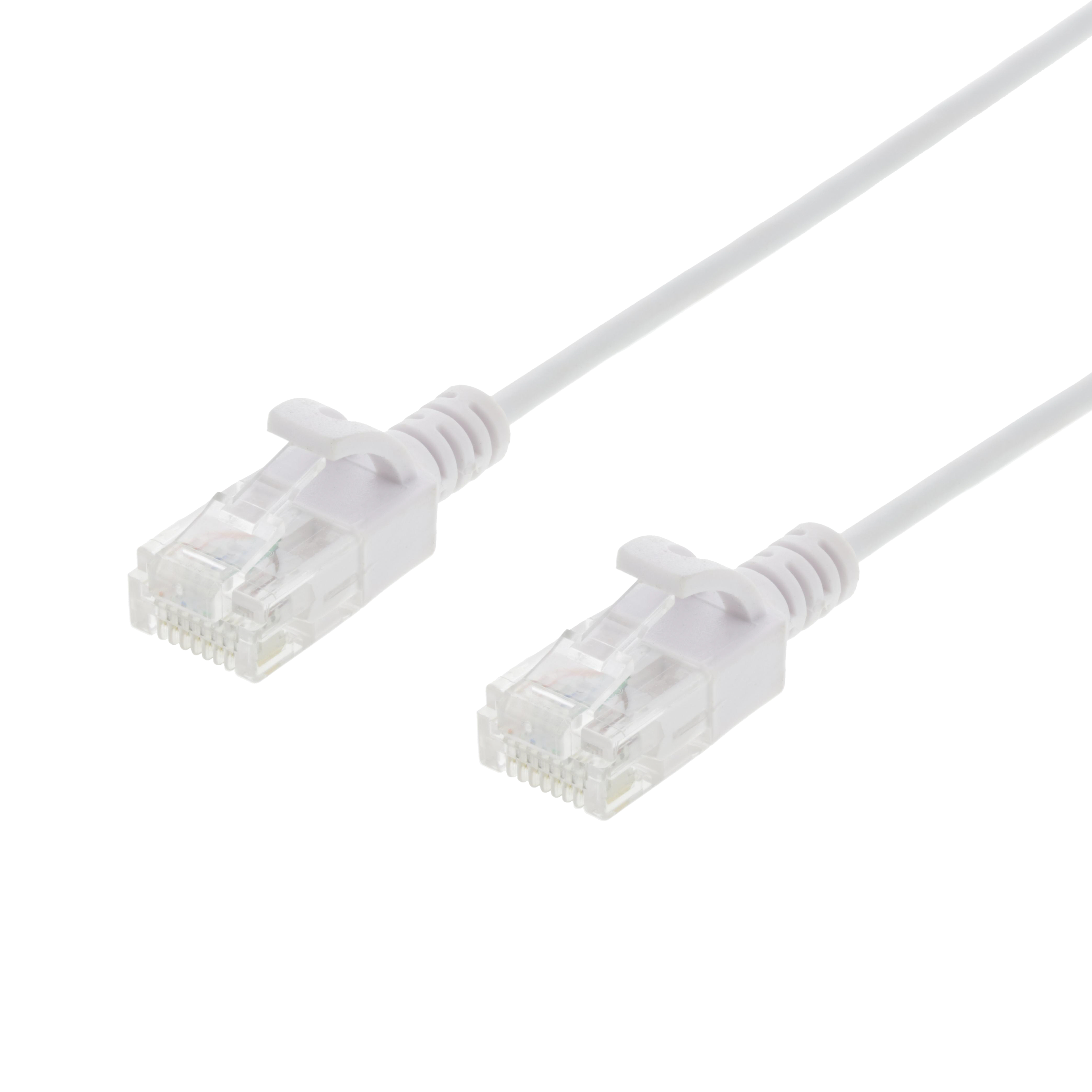Deltaco Ultra Slim U/UTP Cat.6 patchkabel, 2.6mm, 1m, vit