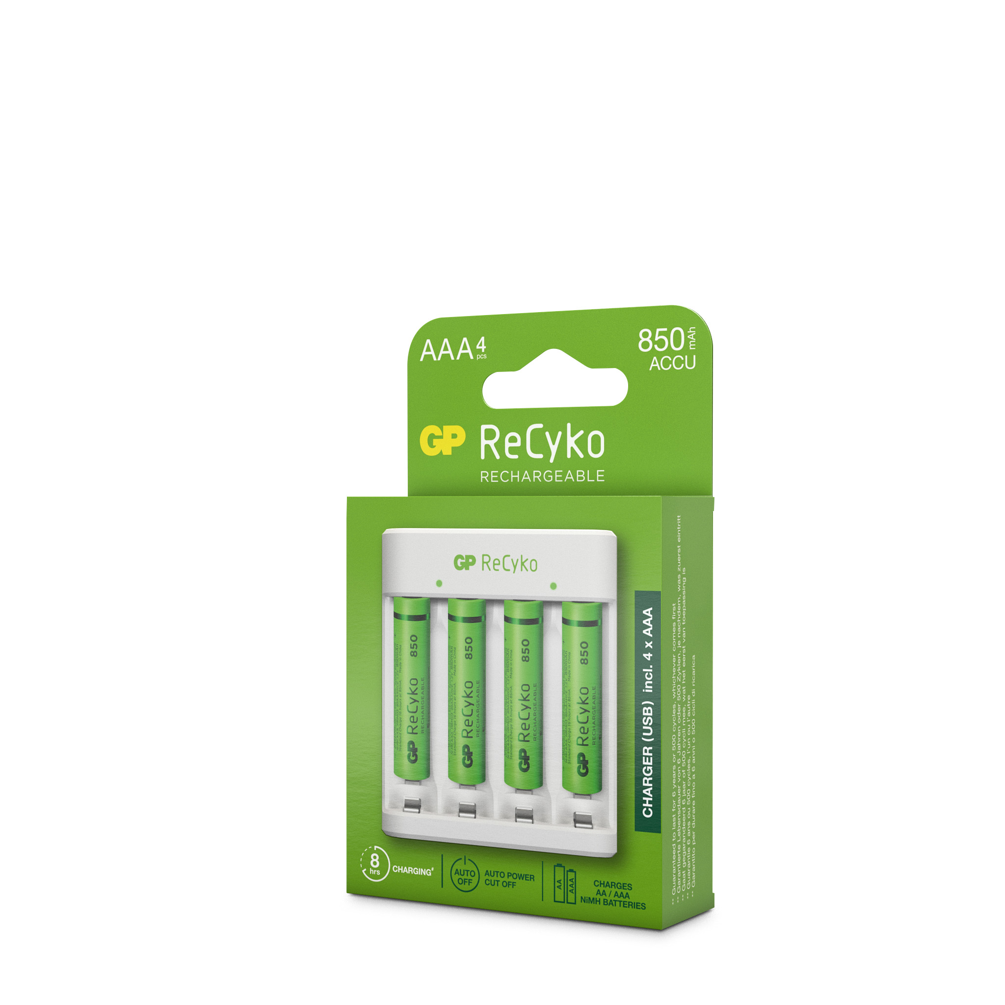 GP ReCyko Batteriladdare inkl. 4xAAA 850mAh - 4