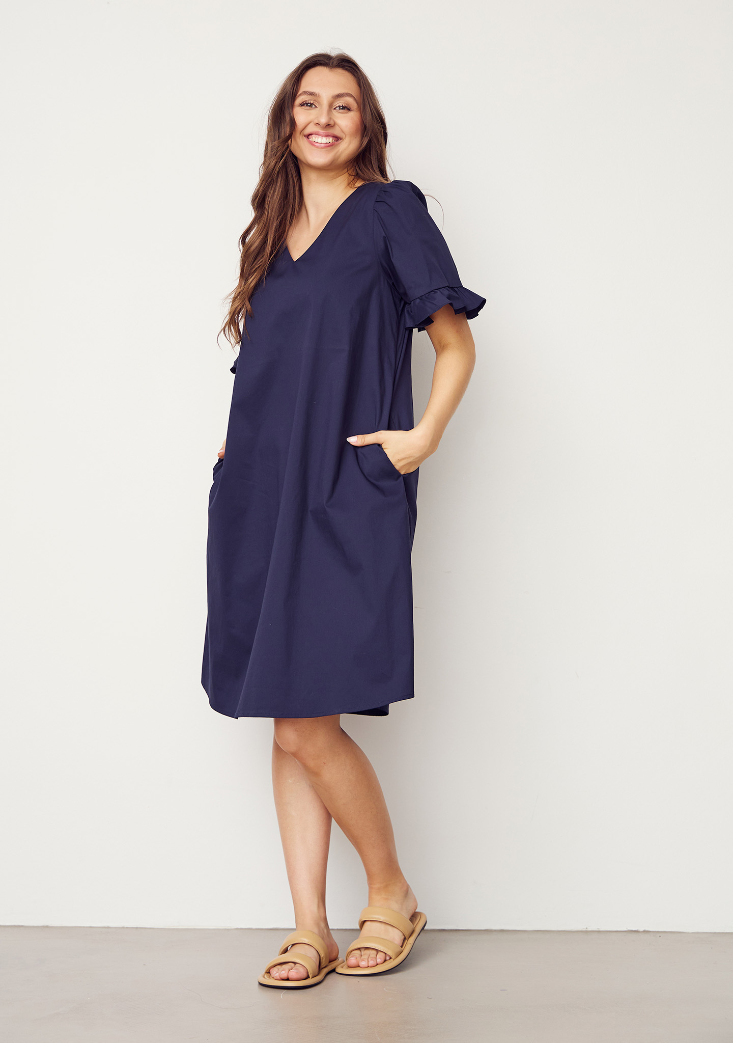 Sigga Flounce Dress - Camel - Isay - 3