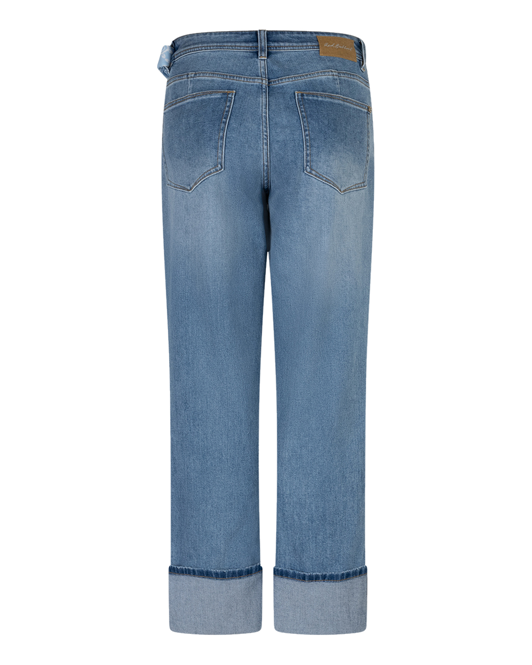 Jeans Kim hög midja raka ben & scarf mellanblå - 3