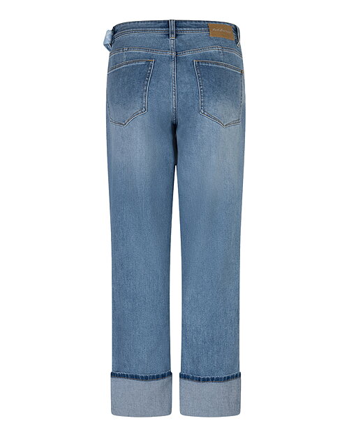 Jeans Kim hög midja raka ben & scarf mellanblå - 3