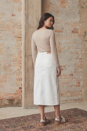 Isay - Carpi Denim Skirt Broken White